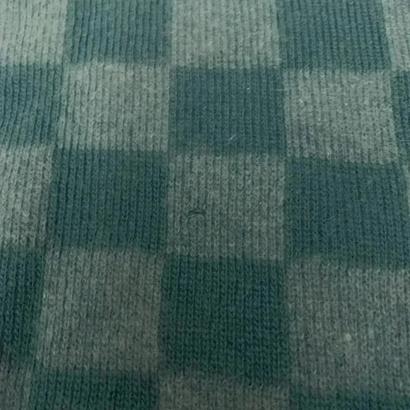 Bloomingdale's blue checkered lambs wool angora pull over sweater vtg | size S - Picture 4 of 5